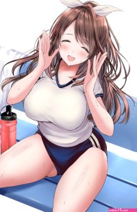 anime boobs brunette anime girls big boobs gym clothes bloomers HD Phone Wallpaper