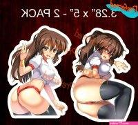Anime Girls Big Boobs Breasts Bikini Skimpy Ecchi Sticker 2 Pack Vinyl Decal