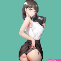 girl sexy ass panties boobs woman anime short hair 1024x1024