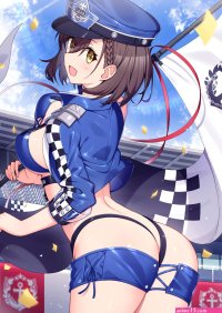 Baltimore Azur Lane ass brunette big boobs anime anime girls open jacket Azur Lane skimpy clothes hat yellow eyes portrait display confetti race flag