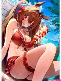 Hot Daiwa Scarlet Bikini Uma Musume Sexy Lewd Boobs Tits Panties Ass Thick Hentai Anime Girl Greeting Card for Sale by Pink Petals