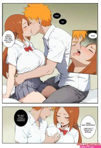 Porn comic Ichigo and Orihime. Bleach. Kisou Sex comic sexy brunette was