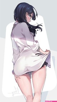 HD wallpaper: anime girls back shirt ass dark hair the gap Takarada Rikka
