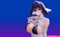 Download wallpaper girl hot sexy boobs blue anime pretty big boobs section seinen in resolution 1440x900