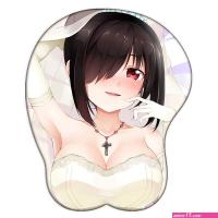 Hentai Mousepad Date A Live Kurumi Tokisaki Bulging nipples Anime Sexy Oppai Aldult 3D Mouse Pad with Silicone Gel Wrist Rest
