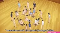 Teen schoolgirls in the drama club have an anime orgy in the gym