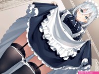 anime anime girls maid maid outfit panties down