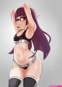 blacking your waifu highres tagme 1girl blacked meme english text meme meme attire panties sports bra underwear
