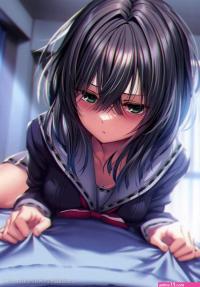 piromizu hanikami kanojo 1girl black hair blurry