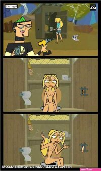 Total Drama Gloryhole: Lindsay goes to pee and as it turns out pretty soon to suck some cock