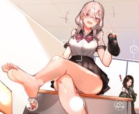 Feet femdom caption