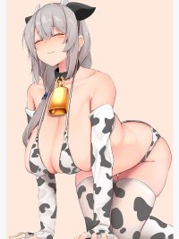 Oppa huge boobs anime cow girl Greeting Card by Lewdities