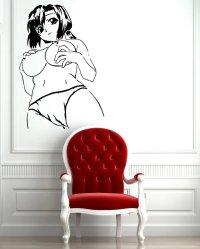 Vinyl Decal Wall Sticker Beautiful Naked Woman Anime Manga Sexy Girl Decor m001