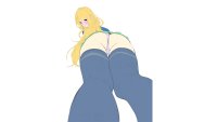 Anime girl with sexy wearing a mini skirt and showing her sexy legs and big booty