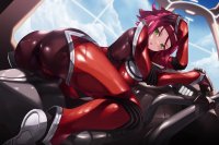 ass big boobs redhead green eyes anime anime girls Code Geass Kallen Stadtfeld bodysuit