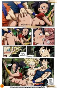 Dragon Ball Super xxx Goku Kale y Caulifa Follando Comic Porno
