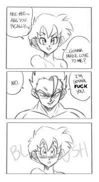 funsexydragonball son gohan ultimate gohan videl dragon ball highres tagme black hair blush completely nude couple english text manga style monochrome muscular muscular male nervous nude potential unleashed scared serious smirk speech