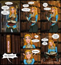 Zelda in a library The Legend of Zelda