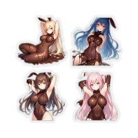 Naked Chocolate Bunny Anime Girl Sticker Original Art 1 of 2