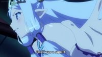 Naked anime girl is all tied up in ecchi anime fight