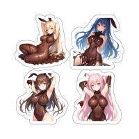 Naked Chocolate Bunny Anime Girl Sticker Original Art 1 of 2