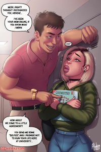 Porn comic Meek At Uni. Albatross. Sex comic busty blonde with