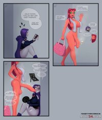 Raven X Starfire shorts porn comic