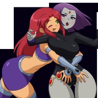Nude Byte Extras: Adult Starfire x Raven by HotGlue from Patreon