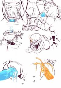 Sans x Frisk x Papyrus comic porn