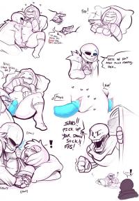 Sans x Frisk x Papyrus comic porn