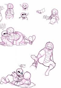 Sans x Frisk x Papyrus comic porn