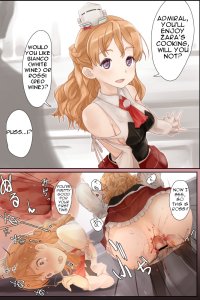 yamaioni sasakama zara kancolle kantai collection translated 10s 1boy 1girl bent over blood breasts censored clothed sex comic defloration hetero instant loss long hair open mouth orange hair purple eyes rape sex
