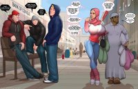 Hentai Muslim Hijab Pussy comic xxx gagbang with Arab slut mom