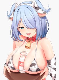 Sexy huge boobs cow bikini anime girl Sticker by Lewdities