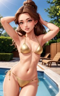 AI created disney princessbeauty and the beast belle hentai pictures by vaneon about bikini chair
