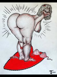 Big Booty Cutie Cartoon Print