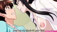 Super hot anime MILF with huge beautiful tits having sex with her stepson