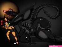 Xenomorph Queen vs Ellen Ripley by Oddrich
