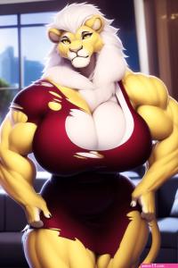 Lioness Muscle Growth and Breast Expansion Transformation.