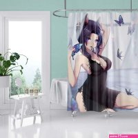 Anime Big Breasts Big Ass Girl Nude Print Shower Curtain Bathroom Supplies High-quality Waterproof Bathroom Decoration With Hook