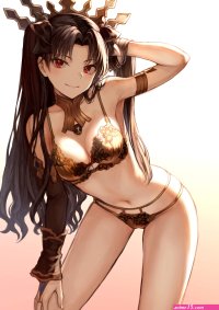 Sexy girls of anime posing in hot lingerie and stockings