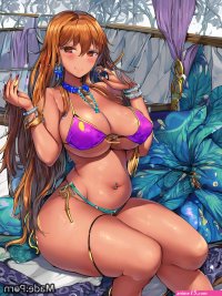 Porn image of earrings partially nude hentai chubby thick thighs short shorts woman created by AI