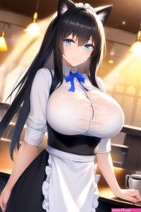 big boobs anime boobs AI art anime girls portrait display animal ears