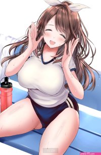 bloomers gym clothes anime anime girl big boobs brunette boobs background 1950x3000 HD Phone Wallpaper
