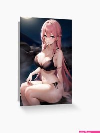 naked anime girl with pink hair Greeting Card for Sale by ANIBLA