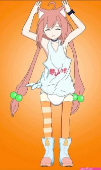 Cat girl in diapers