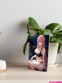naked anime girl with pink hair Art Board Print for Sale by ANIBLA