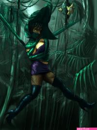 Image 16328: Tentacle comic highheels jungle plant suspended