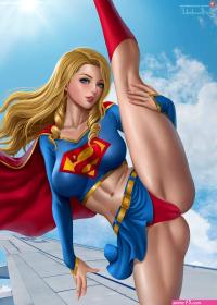 alexanderdinh dc comics supergirl supergirl character cameltoe pantsu skirt lift uniform