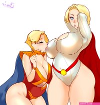 power girl eighth wonder and haruka athena dc comics and 2 more drawn by superboin